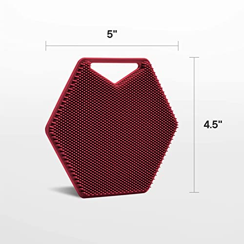Tooletries - Body Scrubber - Silicone Exfoliating Scrubber - Bathroom & Shower Accessories for Men, Travel Essentials for Men - Durable & Long Lasting Body Wash Scrubber for Men - Burgundy