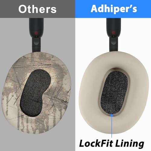 Adhiper 3 Set Case Cover for Sony WH-1000XM5 Headphones,Embody EarPad Cover/Ear Cover/Headband Cover/Headband Cushion Protector,Sweat Proof Soft Silicone Headphones Accessories(Off White)