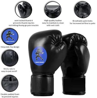 Kids Punching Bag Toy Set, Inflatable Boxing Bag Toy for Boys Age 3-12, Ninja Toys for Boys, Christmas,Birthday Gifts for Kids 4,5,6,7,8,9,10 Years Old (Blue)