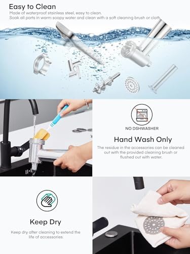 Stainless Steel Meat Grinder Attachment for KitchenAid Stand Mixer, Meat Grinder for Kitchen Aid Included 4 Grinding Plates, 2 Sausage Stuffer Tubes, 2 Grinding Blades, Food Meat Processor Accessories