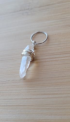 1 Quartz Crystal Loc Jewelry, Dreadlock Hair Beads, Stone Hair Rings, Natural Gemstones Adornment for Women Braids Hair Decoration Accessories (Silver Hair Ring)