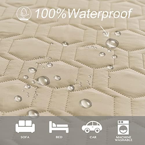 Waterproof and Non-Slip Dog Bed Cover and Pet Blanket Sofa Pet Bed Mat ,car Incontinence Mattress Protectors Furniture Couch Cover for Most Cats Dogs,Pets(30x70-Beige)
