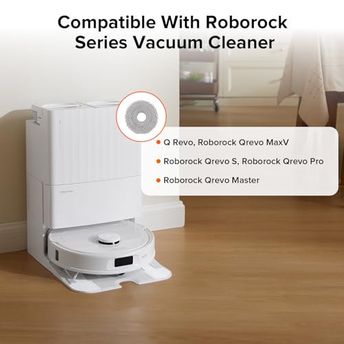 roborock 4 Pack Microfiber Mop Cloths for Q Revo, Qrevo MaxV, Qrevo S, Qrevo Pro, Qrevo Slim Robot Vacuum Cleaner, Mop Pad Replacement Accessories