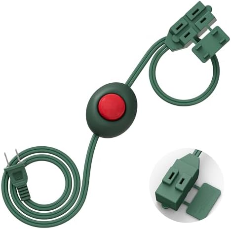 Foot Pedal Switch, TESSAN Extension Cord with ON/Off Switch, 3 Outlet,10FT, Push Button Extension Cord 1250W, Suitable for Lamps Appliances and Lighting Accessories, Christmas Tree Floor Lamp