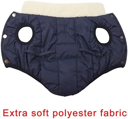 Fleece Lined Warm Dog Jacket for Puppy Winter Cold Weather,Soft Windproof Small Dog Coat,Blue XS