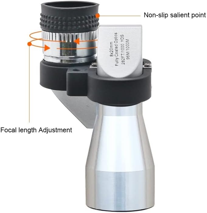 Microscope Accessories Kit - 8X Pocket Monocular Telescope & 30X Mini Metal Silver Microscope