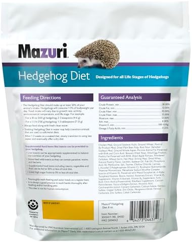 Mazuri | Nutritionally Complete Hedgehog Food | 8 Ounce (8 oz) Bag