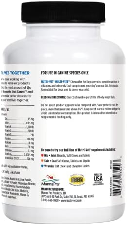 Nutri-Vet Multi-Vite Chewables for Adult Dogs | Formulated with Vitamins & Minerals to Support Balanced Diet | 180 Count