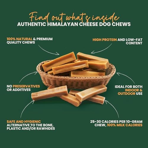 100% Natural Himalayan Yak Cheese for Dogs - XLarge (Pack of 1) - Sourced from Pristine Himalayan Foothill, Rawhide-Free, NO preservatives