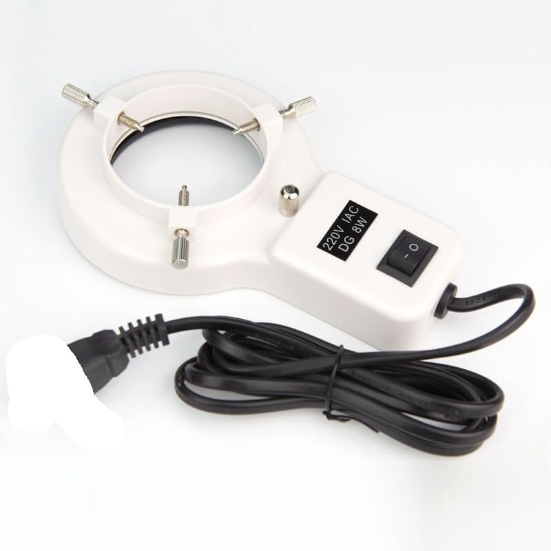 Microscope Accessories Kit 8W 220V Purple Color Fluorescent Ring Lamp, Fluorescent Ring Light Source Stereo Microscope Microscope Slides
