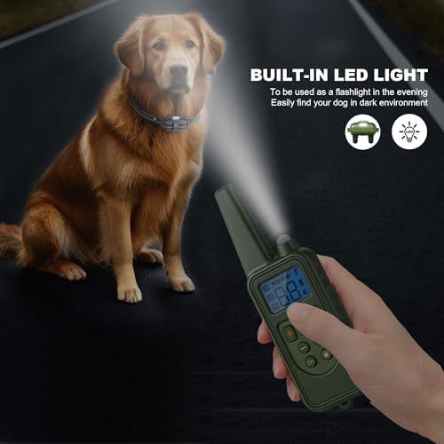 Dog Training Collar with Remote, 2600FT Range, 4 Training Modes Beep, Shake, Safe Shock, LED Light, Rechargeable IPX7 Waterproof for All Breeds Sizes, with Three Receiver Collars for 3 Dogs