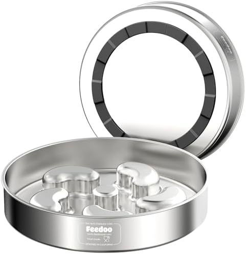 Slow Feeder Dog Bowl, Double Wall Food-Grade Stainless Steel, Heavy Duty with Non-Slip Rubber Base, 2Cups Capacity for Medium Dogs to Slow Down Eating
