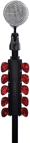 D'Addario Accessories Mic Stand Pick Holder - Guitar Pick Holder for Mic Stands - Holds 10 Guitar Picks of Any Gauge and Size