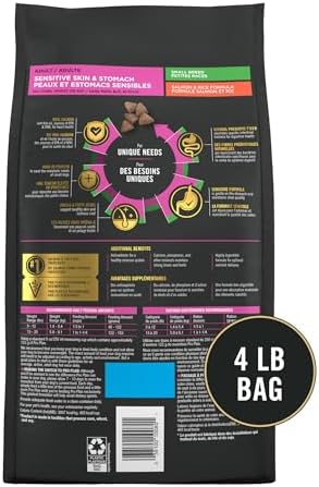 Purina Pro Plan Sensitive Skin and Sensitive Stomach Small Breed Dog Food, Salmon & Rice Formula - 4 lb. Bag