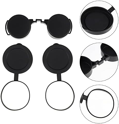 3Pcs Rubber Objective Lens Cover Eyepiece Flip- Open Scope Cover for Binoculars Telescope Accessories (Black)
