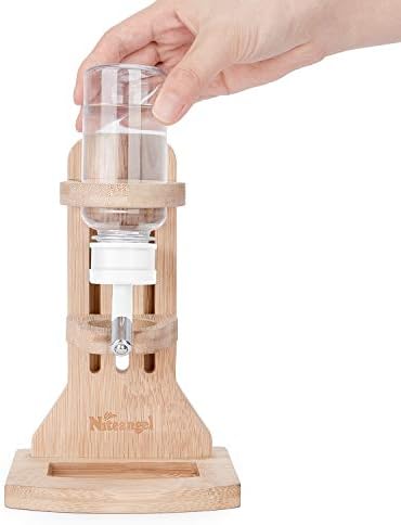 Niteangel Water Bottle with Stand for Syrian Dwarf Hamsters Gerbils Mice Rats Degus Small pet Rodents(White)