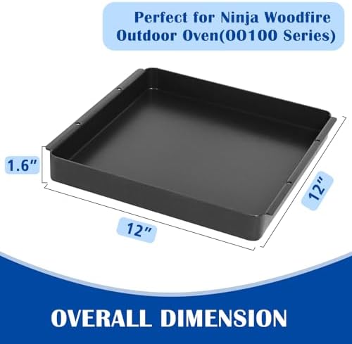 SafBbcue Woodfire Outdoor Griddle Pan for Ninja Woodfire OO100 Series Pizza Oven Accessories, Ninja Woodfire 8-in-1 Outdoor Oven Accessories Ninja Pizza Oven XSKOCTPN Non-Stick Griddle Plate 12" x 12"
