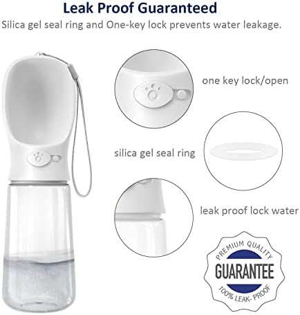 WePet Portable Dog Water Bottle, 19 OZ, Leak Proof Puppy Water Dispenser with Drinking Feeder for Pets Outdoor Walking, Hiking, Travel, Food Grade Plastic
