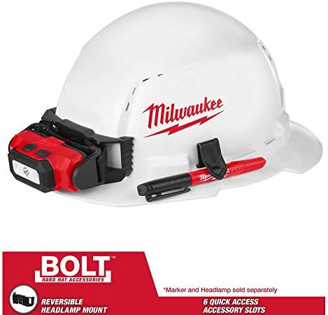 Bolt White Type 1 Class C Full Brim Vented Hard Hat