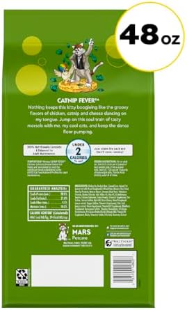 Temptations MixUps Catnip Fever Flavor Crunchy and Soft Cat Treats, 48 oz. Bag
