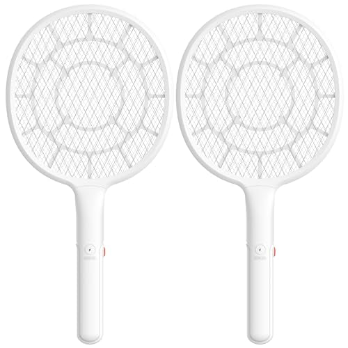 YsChois®, Electric Fly Swatter 2 Packs- Bug Zapper Racket with Powerful Grid - Easy to Use, Lightweight - Indoor & Outdoor Use - Empirical Use Tips (included) - AA Battery Required(Not included)