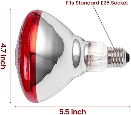 Heat Lamp for Chickens Coop Brooder and Reptile Heat Bulb 150 Watt Infrared Red Light