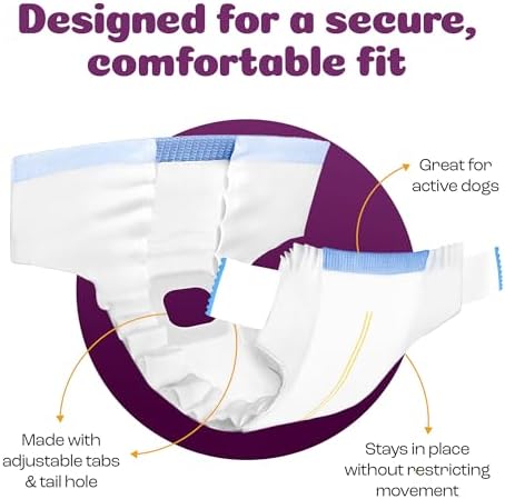 Inspire Pet Care Dog Diapers Female Dogs | Bulk Value Doggie Incontinence, Accidents, for Heat, Pee or Period and Housebreaking (X-Large (56 Count))