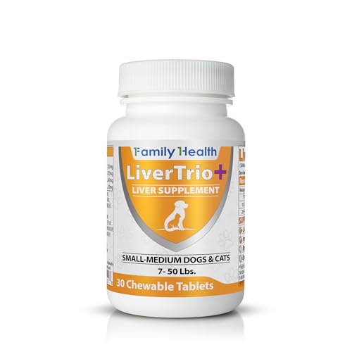 LiverTrio+ Comprehensive Liver Support Supplement for Smaller Dogs. Flavorful Chewable Tablets Combining Same, SPC, Silybin A+B, + Glutathione 30Ct (Small - Medium)