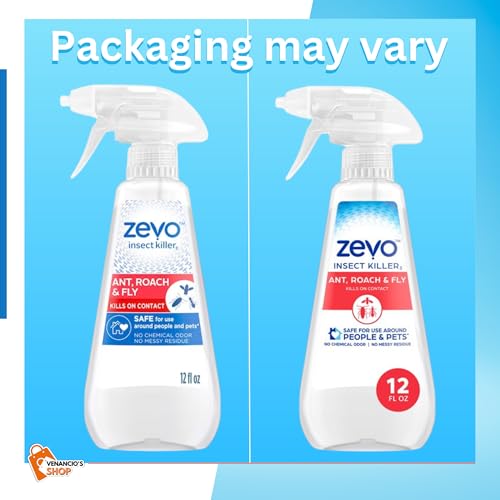 Zevo Instant Action Multi-Insect Catches Ants, Cockroaches and More, Indoor and Outdoor, Bioselective Pets, People Friendly Safe + Venancio'sSticker (Total Items 4 | Zevo 12oz (1) + Fruit Trap (3)