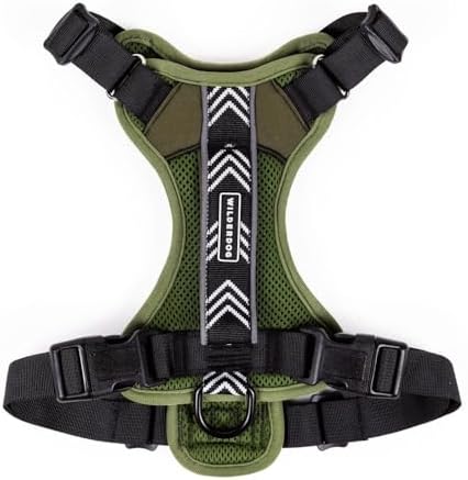 Wilderdog Lightweight Dog Harness with Reflective Straps - Large - Olive