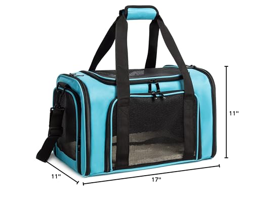 ROSEBB Cat Carrier Dog Carrier Pet Carrier Cat Bags for Small Medium Cats Dogs Puppies of 15 Lbs,of Airline Approved Small Dog Bag Soft Sided,Collapsible Travel Puppy Carrier (Medium, Blue)