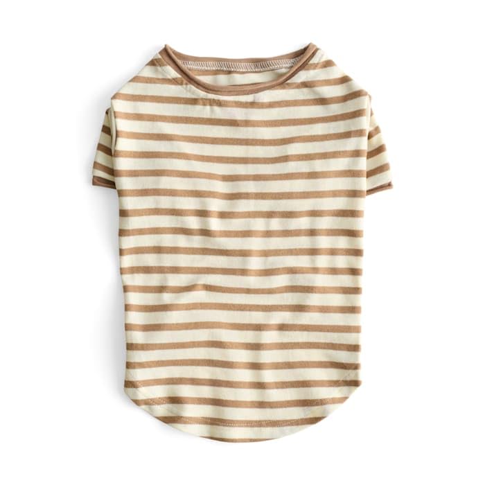 Reddy Stripe Tee for Dogs Tan Large