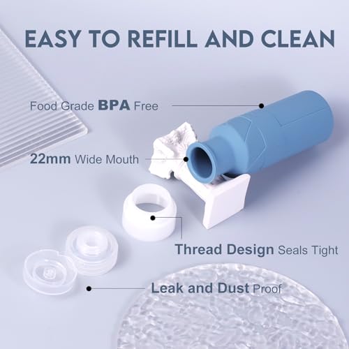 FADVAN Travel Bottles for Toiletries, 3.3oz Tsa Approved Travel Size Containers, BPA Free Leak Proof Silicone Travel Bottles, Refillable Travel Accessories Easy to Squeeze and Clean (Morandi)