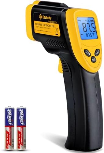 Etekcity Infrared Thermometer Laser Temperature Gun 774, Meat Food Candy Oven Thermometer for Griddle Accessories, Heat Gun for Cooking Refrigerator Tools, Yellow, -58ยฐF to 842ยฐF