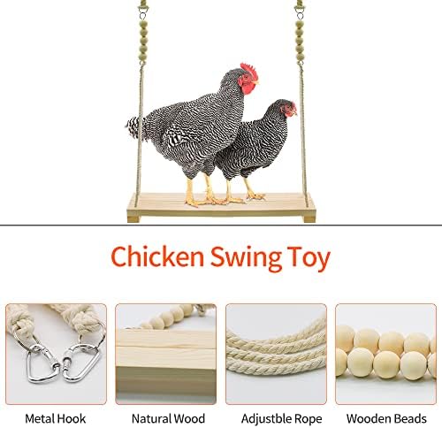 Swing Toys Xylophone, 2pcs Chicken Toys for Poultry Run, Rooster Hens Chicks Pet Parrots Macaw Entertainment, Stress Relief for Birds