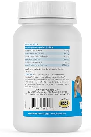 Vetnique Glandex Dog Fiber Supplement Powder for Anal Glands with Pumpkin, Digestive Enzymes & Dog Probiotics for Digestive Health - Vet Recommended - Boot The Scoot (Vegan Salmon, 2.5oz Powder)