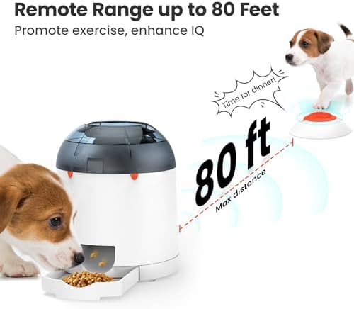 Potaroma Dog Puzzle Feeder Toy, Interactive IQ Training, Electronic Dog Toys, Automatic Rechargeable Treat Dispenser, Push Remote for Dog Food Dispensing for All Breeds of Dogs, 280ml Capacity