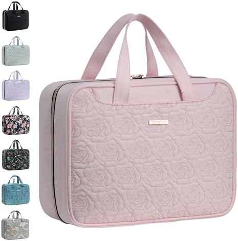 Everfun Hanging Travel Toiletry Bag for Women Traveling With Leakproof Compartment Makeup Cosmetic Organizer Dopp Kit Travel Accessories Essentials Must Have