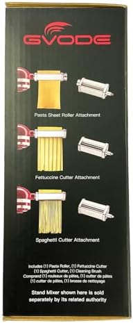 Pasta Attachment for KitchenAid Stand Mixer Included Pasta Sheet Roller, Spaghetti Cutter and Fettuccine Cutter Pasta Maker Stainless Steel Accessories 3Pcs by Gvode