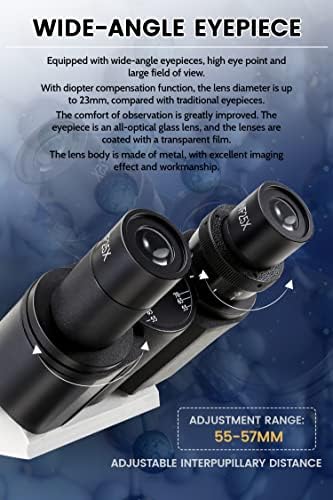 40X-5000X Microscopes trinocular for Kids Students Adults, with Microscope Prepared Slides 30p, Microscope Accessories, Compound trinocular Microscope,Microscopes for School Laboratory