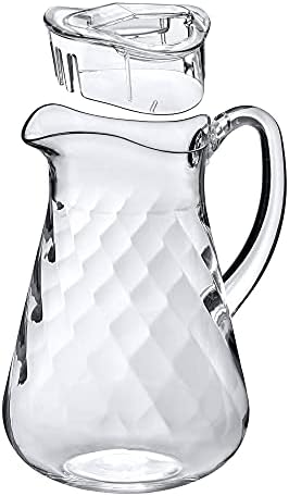 Amazing Abby - Droply Whirly - Plastic Pitcher (64 oz, 2 Quart), Clear Water Pitcher with Lid, Fridge Jug, BPA-Free, Shatter-Proof, Great for Iced Tea, Sangria, Lemonade, Juice, Milk, and More