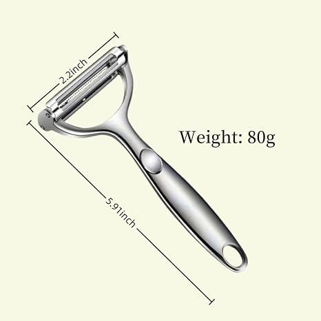 Multifunction Vegetable Y-Peeler, 1Pack Classic Stainless Steel Carrot Peeler Kitchen Tool (2-in-1)