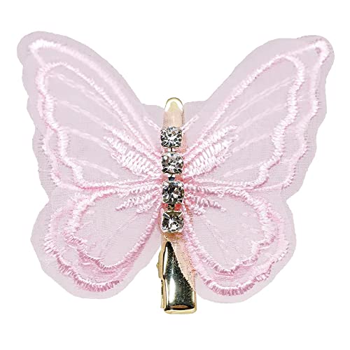 NAISIER Butterfly Hair Clips 15 Pieces 2.6 inch Lace Embroidery Flower Butterfly Hair Pins Hair Accessories for Halloween Cosplay Women Girls Hawaii Hair Clips.(Pink, 15 PCS)