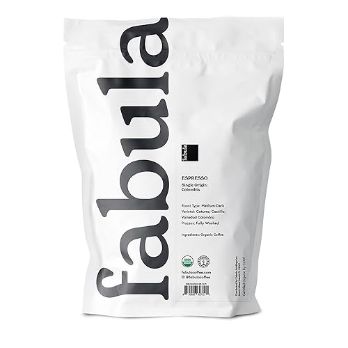 Fabula USDA Organic Espresso Coffee, Freshly Ground Espresso Low Acid Coffee, Non-GMO, No Molds, Mycotoxins Pesticides Free, Single Origin Coffee 12 oz