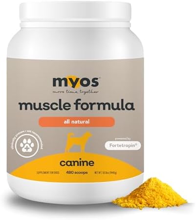 MYOS Canine Muscle Formula - All-Natural Muscle Building Supplement - Helps Reduce Muscle Loss in Aging Dogs and Improve Recovery from Injury or Surgery