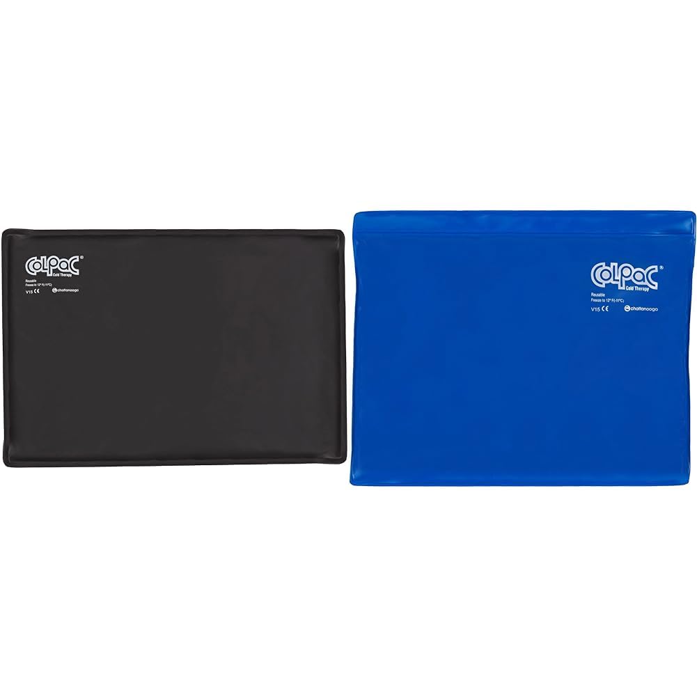 Chattanooga ColPac - Reusable Gel Ice Pack - Black Polyurethane - Oversize - 12.5 in x 18.5 in - Cold Therapy - Knee & ColPac Reusable Gel Ice Pack Cold Therapy for Knee