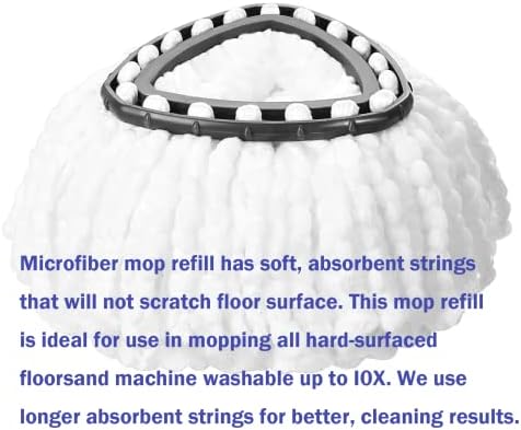 Spin Mop Replacement Head 5 Pack Mop Refill Compatible with Ocedar Triangle Swivel Mops Microfiber Swivel Mop Refill,Deep Clean,Machine Washable and Easy to Replace