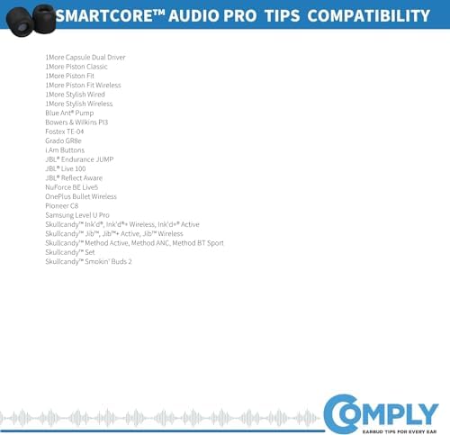 Comply Foam Ear Tips Designed for NuForce, ISOtunes PRO, Q-Jays, Etymotic Research, Westone and Shure, Assorted S, M, L, 3 Pairs, Black, Earbud Replacement Tip, Made in The USA