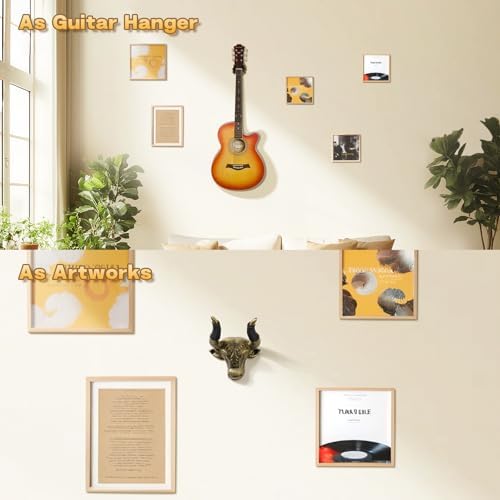 Adowes Guitar Wall Mount 1 Pack, Guitar Hanger Wall Mount Cast Iron, Guitar Holder for Wall, Guitar Accessories for Acoustic, Electric Guitar, Bass, Ukulele, Guitar Stand Wall, Men's Guitar Gifts
