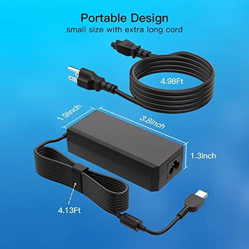 65W Laptop Charger Replacement for Lenovo Laptop Thinkpad Computer AC Power Adapter - Square Yellow Tip